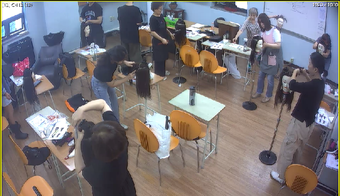 헤어살롱커트 수업장면